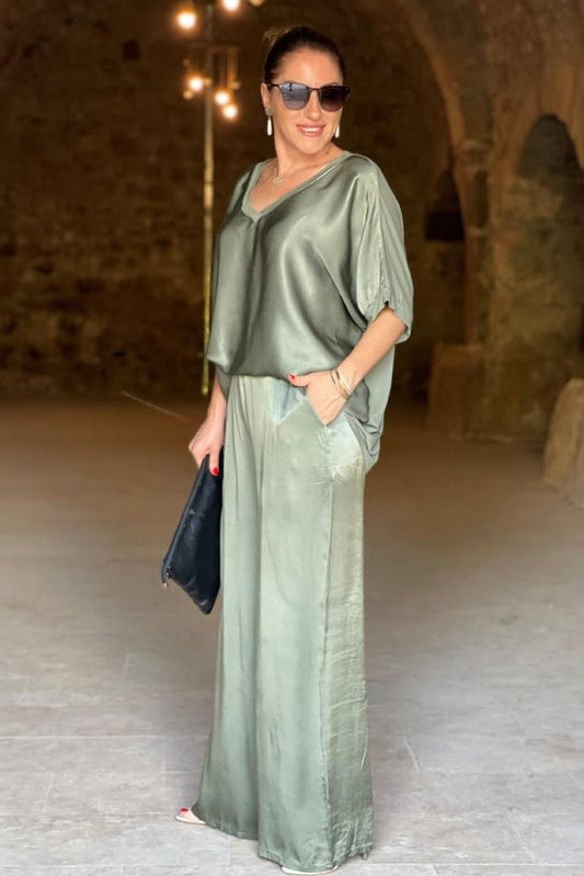 Britt - zweiteiliges satin-set