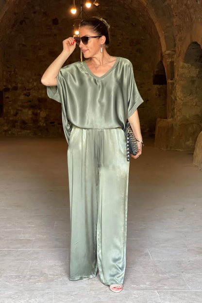 Britt - zweiteiliges satin-set