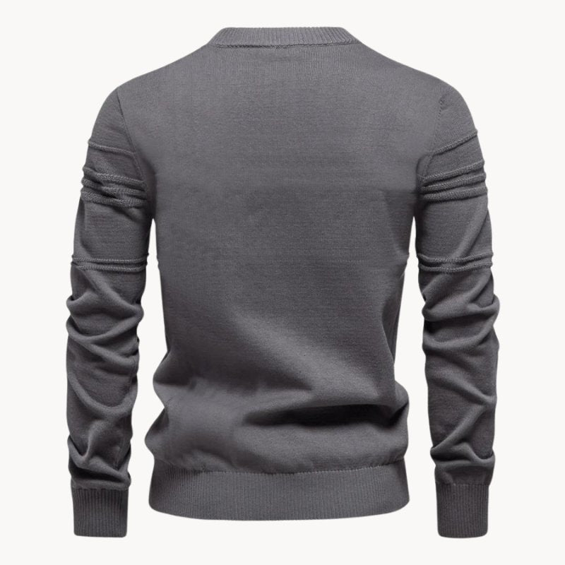 Eleganter Pullover mit Karomuster Hellgrau - Leo