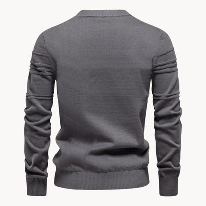 Eleganter Pullover mit Karomuster Hellgrau - Leo