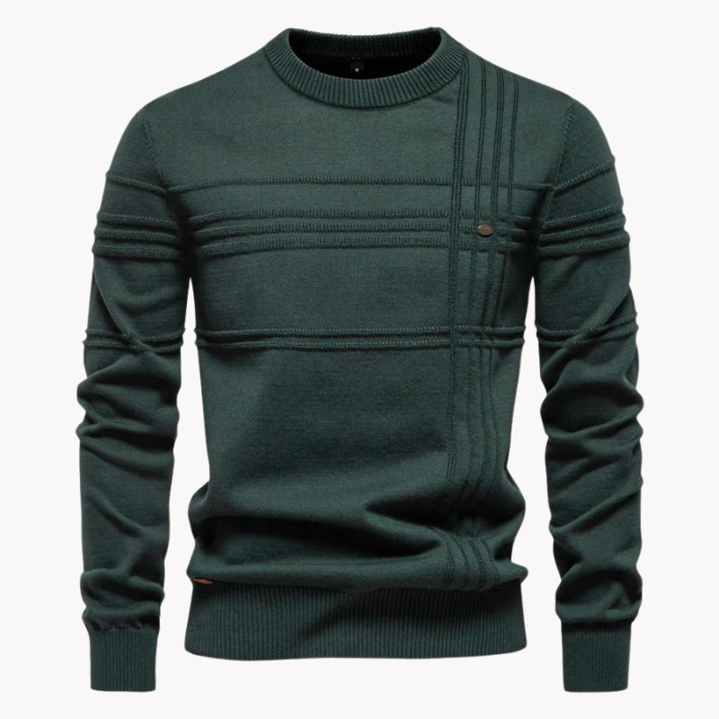Eleganter Pullover mit Karomuster Hellgrau - Leo
