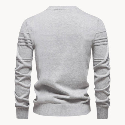 Eleganter Pullover mit Karomuster Hellgrau - Leo