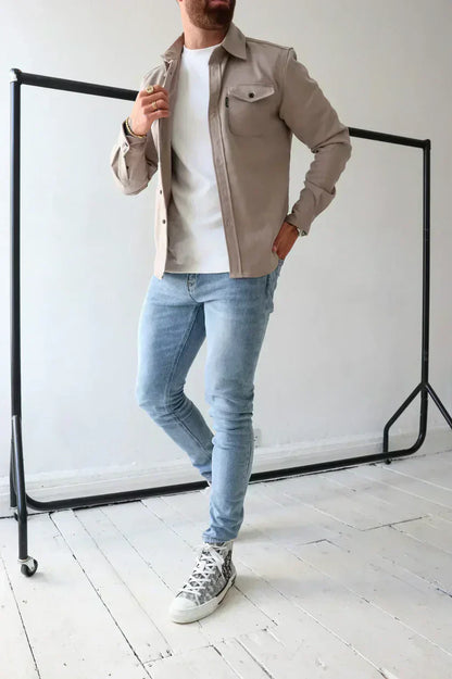 Martin – baumwoll overshirt mit knopfleiste