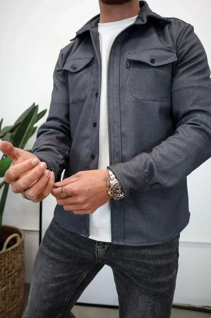 Martin – baumwoll overshirt mit knopfleiste