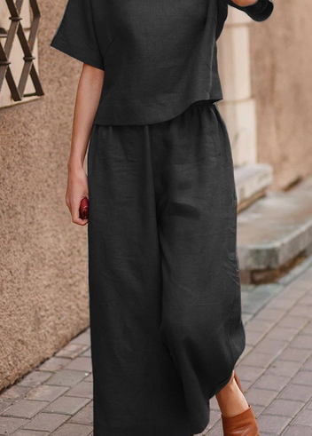 Beiges Set mit Kappenärmeln - Lara