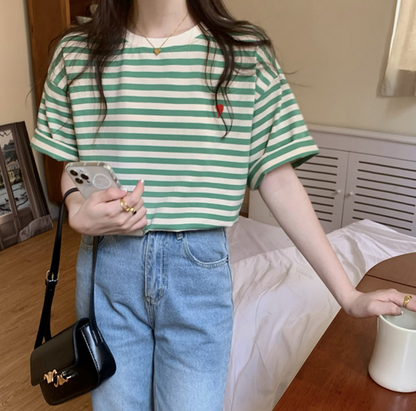 Schwarz-Weiß Gestreiftes T-Shirt - Zoe