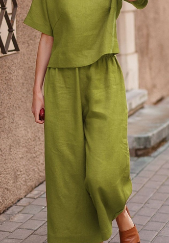 Beiges Set mit Kappenärmeln - Lara