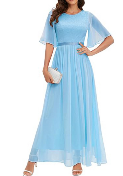 Schwarzes Abendkleid mit Spitze - Isabella