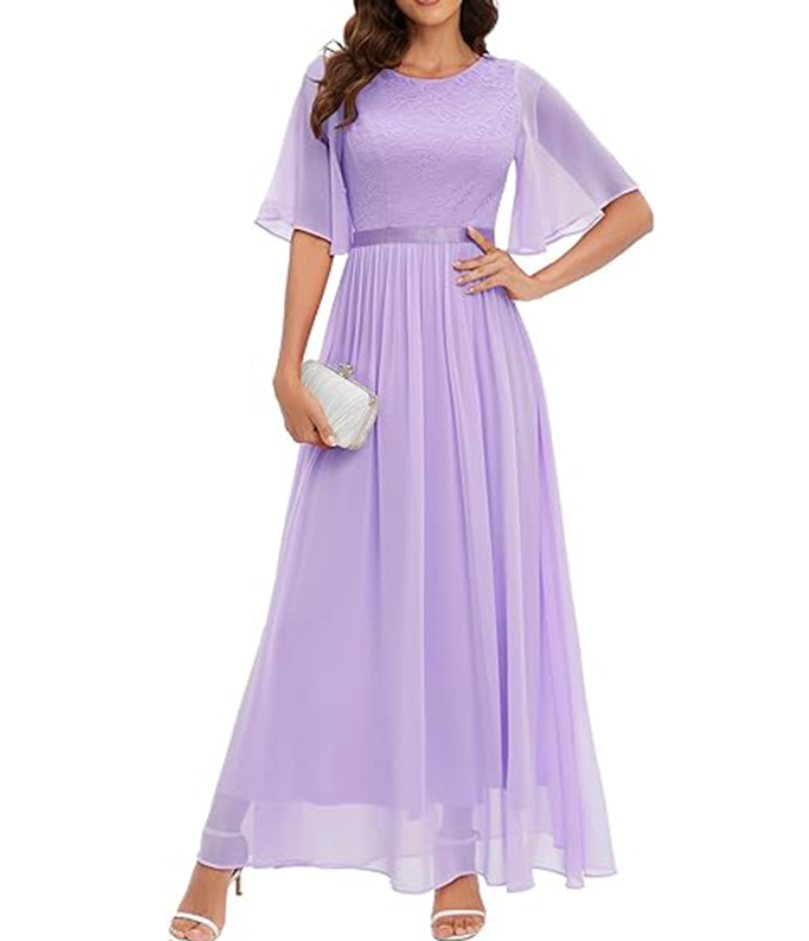 Schwarzes Abendkleid mit Spitze - Isabella