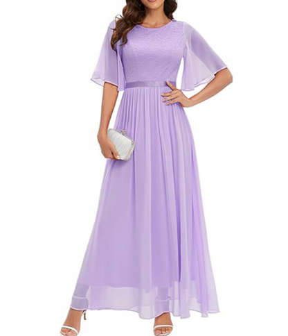 Schwarzes Abendkleid mit Spitze - Isabella