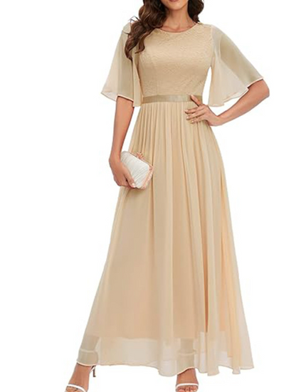 Schwarzes Abendkleid mit Spitze - Isabella