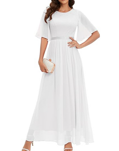 Schwarzes Abendkleid mit Spitze - Isabella