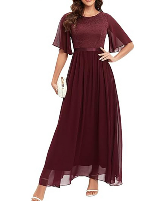 Schwarzes Abendkleid mit Spitze - Isabella