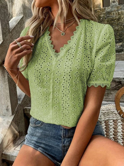 Weißes Spitzen-T-Shirt - Sophie