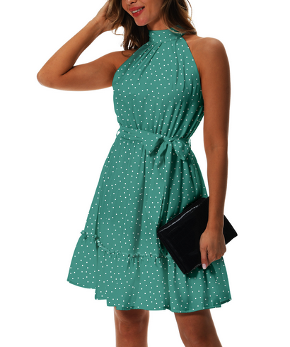 Grünes Sommerkleid mit Pünktchenmuster - Lea