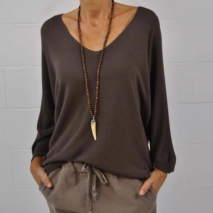 Elena - Blaue Cashmere Bluse