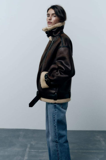 Karina | jacke mit kunstkragen