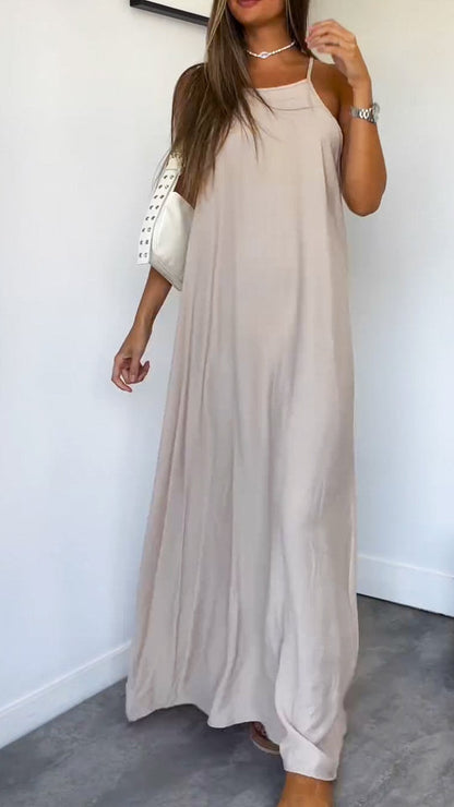 Luftiges maxikleid im tierfelldesign