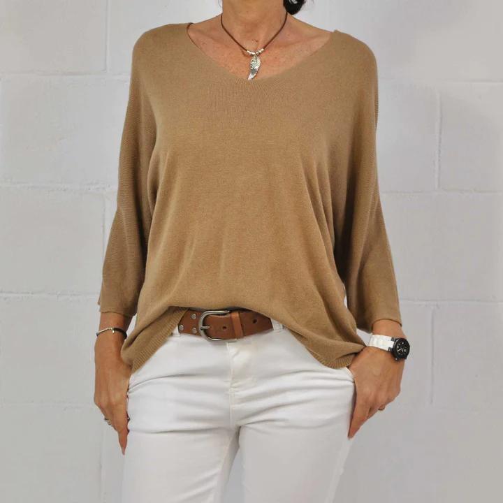 Elena - Blaue Cashmere Bluse