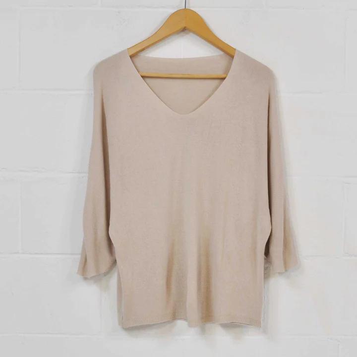 Elena - Blaue Cashmere Bluse