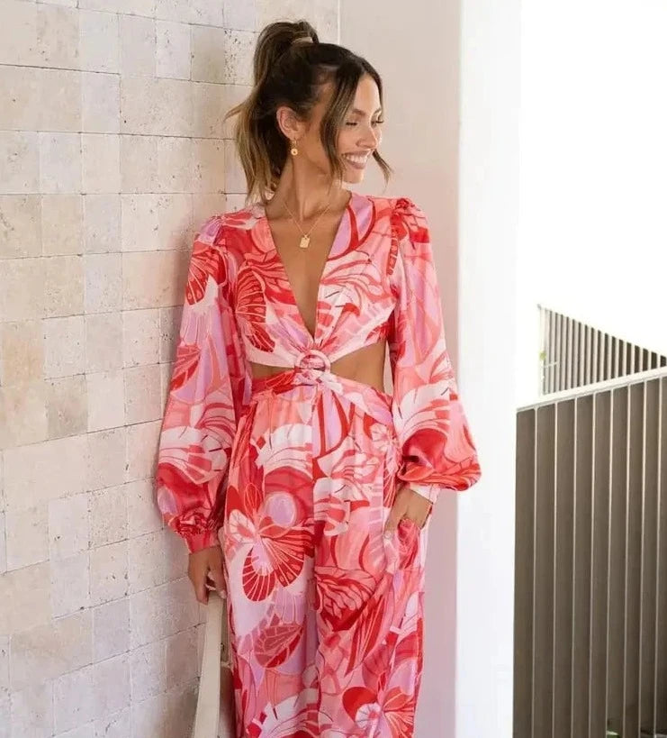 Rosa Blumen Jumpsuit - Sophie