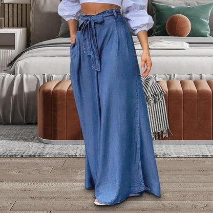 Johanna - Blaue Maxi-Stoffhose