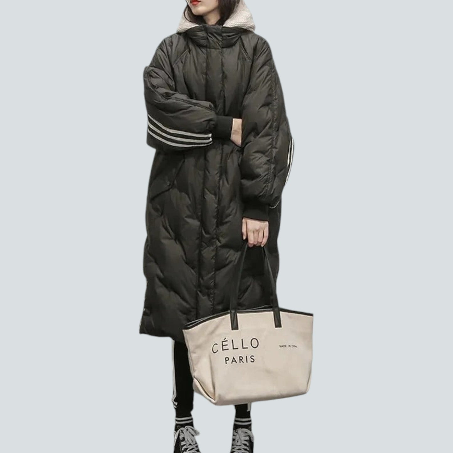 Damen Lange Jacke Beige - Helena