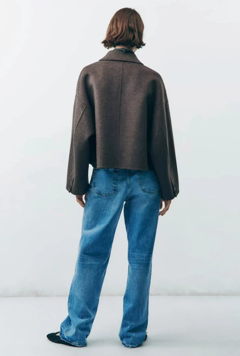 Oversize-ubergangsjacke für damen – eleganter kurzmantel für den alltag