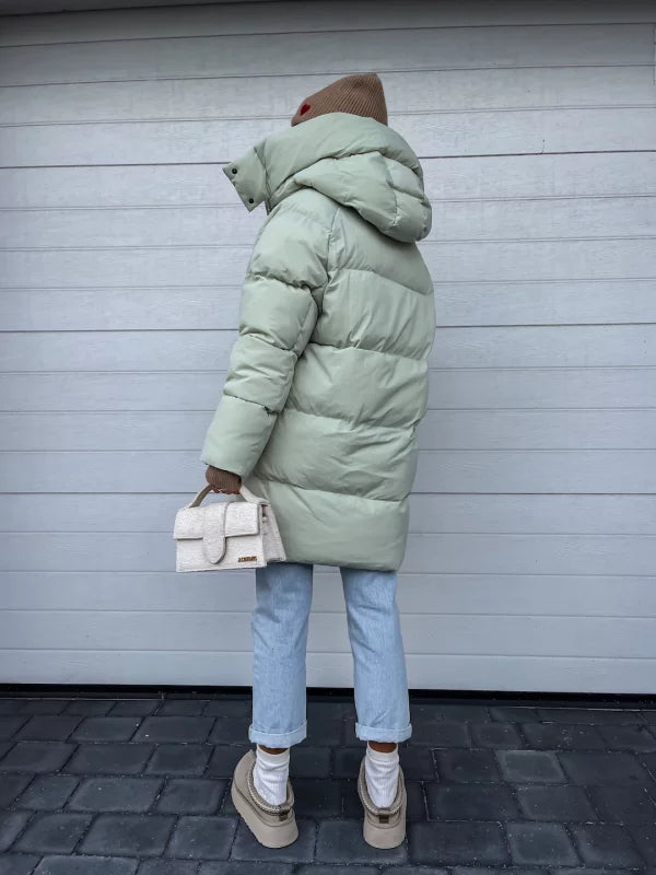 Beiger Wintermantel in Extra-Länge - Lena