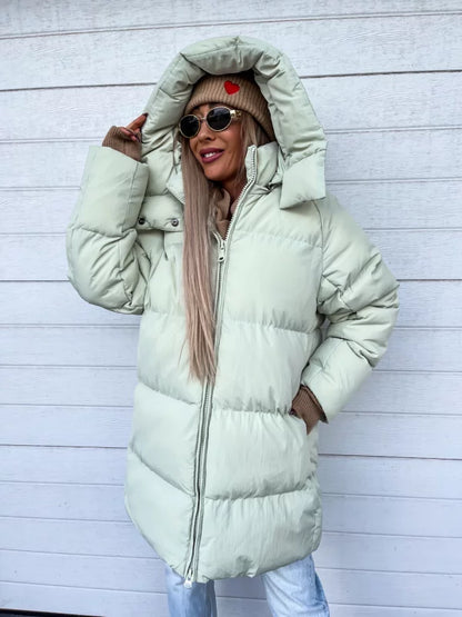 Beiger Wintermantel in Extra-Länge - Lena