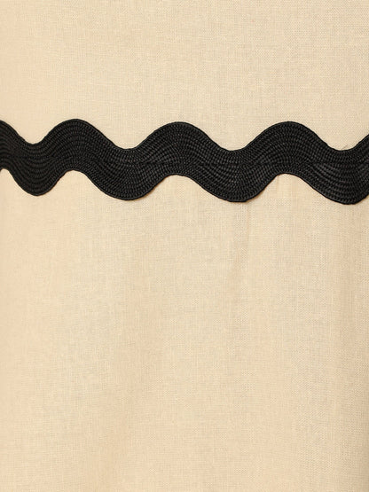 Cremefarbenes Maxikleid Schwarz - Valeria