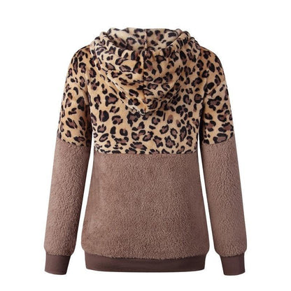 Teddy Pullover - extrem warmer und kuscheliger hoodie mit stylischem leopardenmuster für den frühling