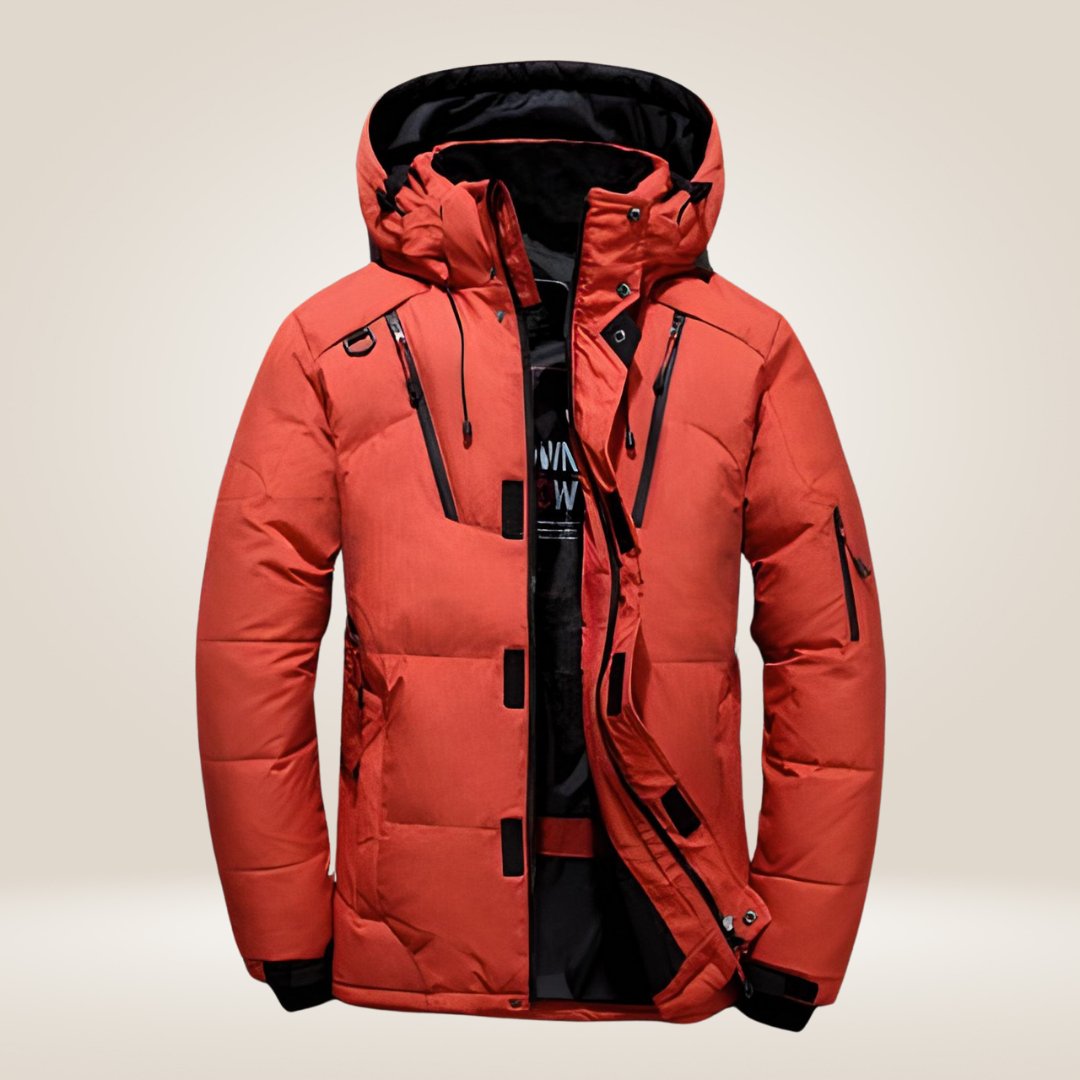 Warme Daunenjacke Orange - Leon