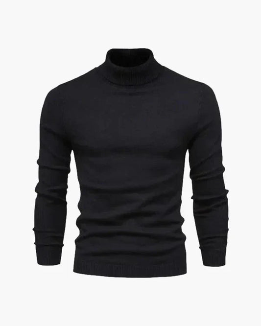 Slim-Fit-rollkragenpullover mit rippstrick für herren – herren