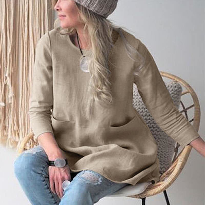 Schwarze Lockere Tunika mit 3/4-Ärmeln - Clara