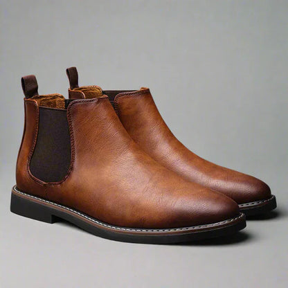 Herren-chelsea-boots aus leder zum hineinschlüpfen, elegant und leger – herren