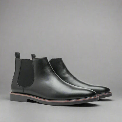 Herren-chelsea-boots aus leder zum hineinschlüpfen, elegant und leger – herren
