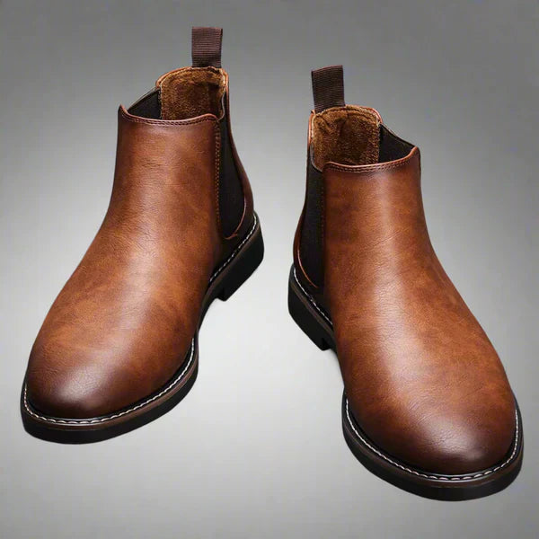 Herren-chelsea-boots aus leder zum hineinschlüpfen, elegant und leger – herren