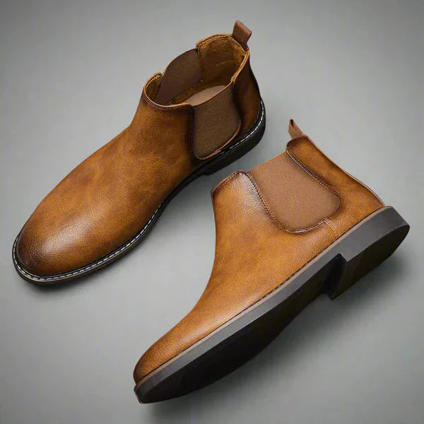 Herren-chelsea-boots aus leder zum hineinschlüpfen, elegant und leger – herren