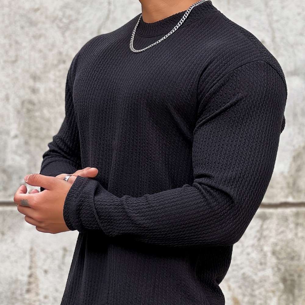 Oversized strickpullover mit rundhalsausschnitt – herren