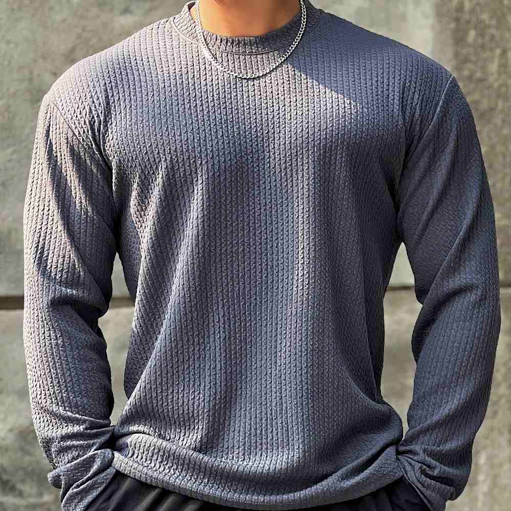 Oversized strickpullover mit rundhalsausschnitt – herren