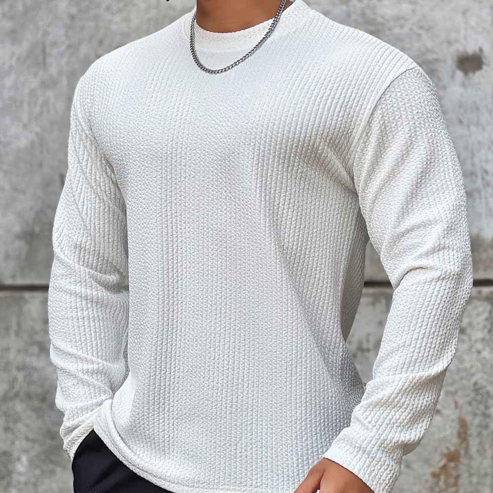 Oversized strickpullover mit rundhalsausschnitt – herren