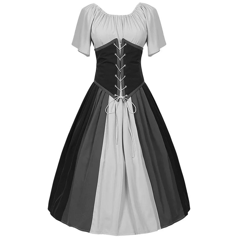 Amaris | dirndl kleid mit farbkeil-design und schnürkorsage für frauen