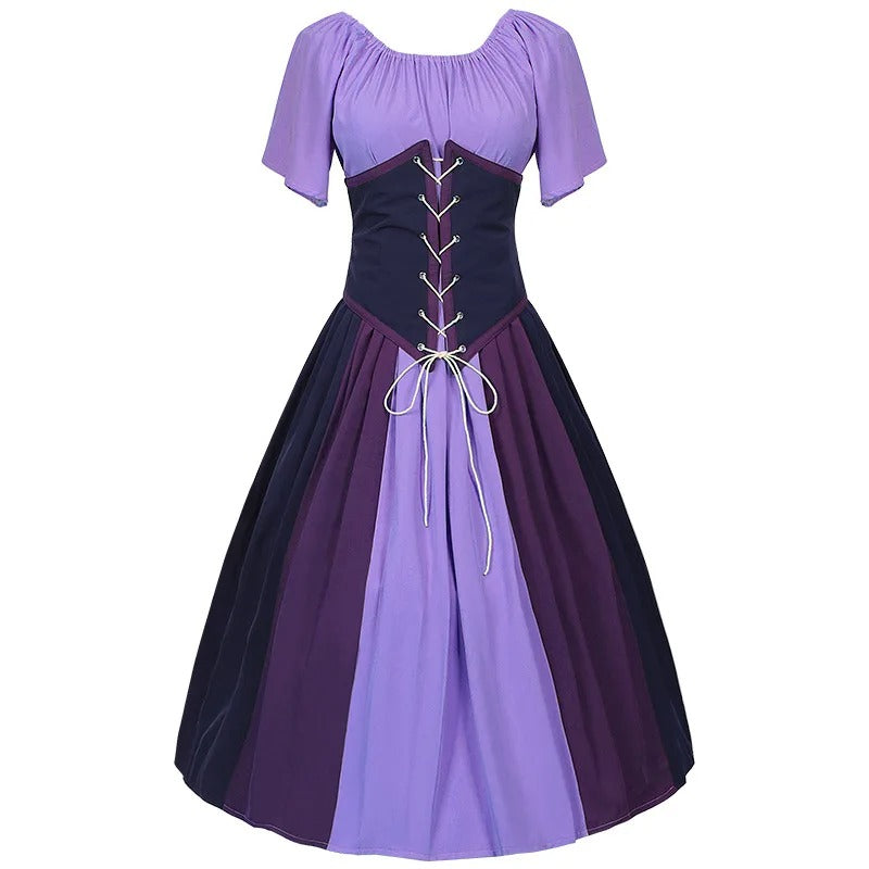 Amaris | dirndl kleid mit farbkeil-design und schnürkorsage für frauen