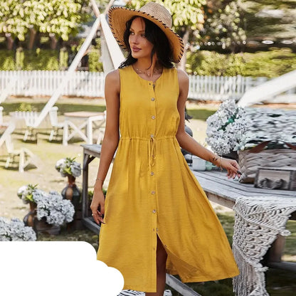 Fliederfarbenes Knopfkleid - Lena