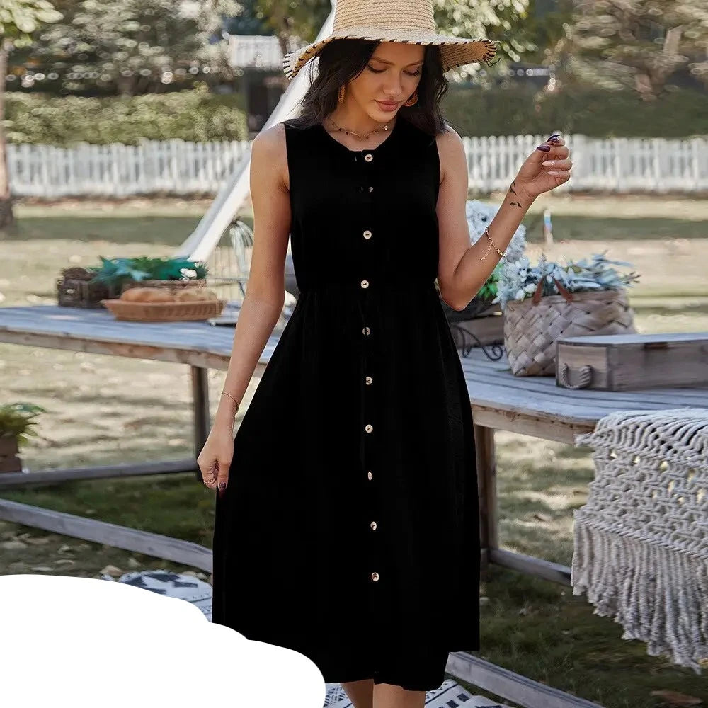 Fliederfarbenes Knopfkleid - Lena