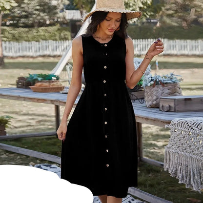 Fliederfarbenes Knopfkleid - Lena