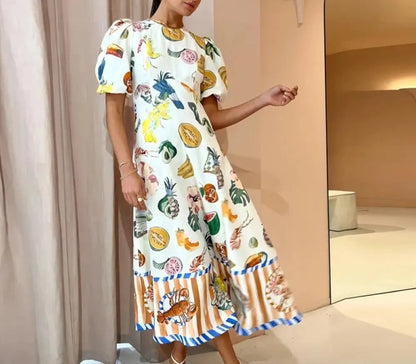 Buntes Frucht-Maxikleid - Sophia