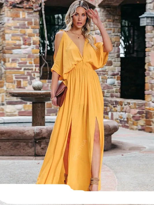 Gelbes Sommerkleid Maxi - Sofia