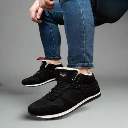 Warme, pelzgefütterte herren-winterstiefel mit hohem schaft – herren